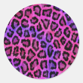 Adesivo Redondo Trendy Na moda Leopard Pattern