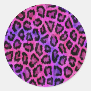 Adesivo Redondo Trendy Na moda Leopard Pattern