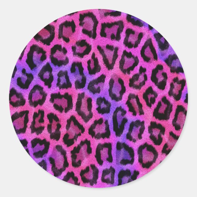Adesivo Redondo Trendy Na moda Leopard Pattern (Frente)