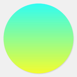 Adesivo Redondo trendy ombre verde limão amarelo-limão turquesa