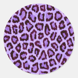Adesivo Redondo Trendy Purple Leopard Patterno