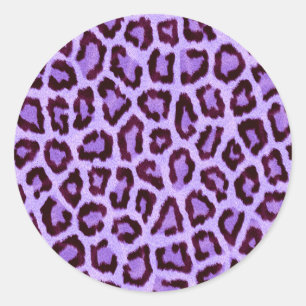 Adesivo Redondo Trendy Purple Leopard Patterno