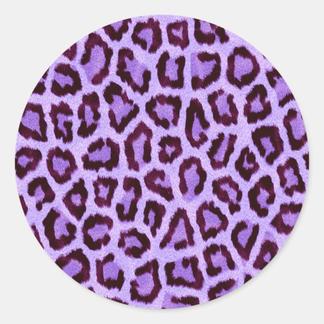 Adesivo Redondo Trendy Purple Leopard Patterno (Frente)