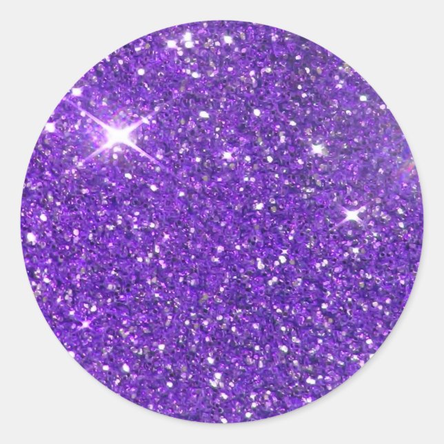Adesivo Redondo Trendy Purple Sparaking Glitter Glitz (Frente)