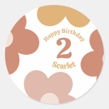 Trendy Retro Daisies Girl Aniversário