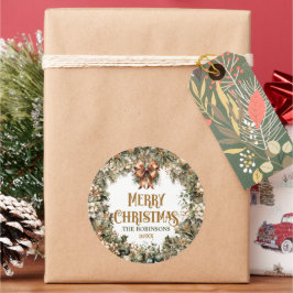 Adesivo Redondo Trendy sage green e faux gold terracotta