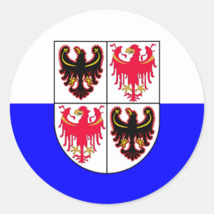 Adesivo Redondo Trentino-Sul bandeira de Tirol, Italia