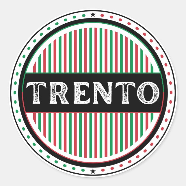 Adesivo Redondo Trento City Pride Emblem – Italian Identity (Frente)