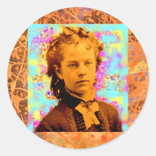 Adesivo Redondo trepadeira de menina