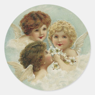 Adesivo Redondo Três Angel Cherubs