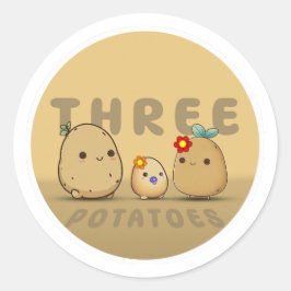 Adesivo Redondo Três Batatas