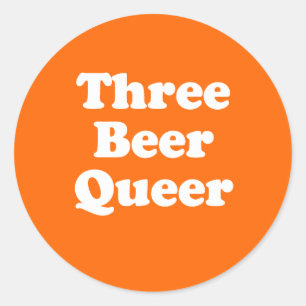 Adesivo Redondo Três Beer Queer