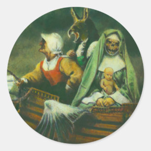 Adesivo Redondo Três Bruxas Design
