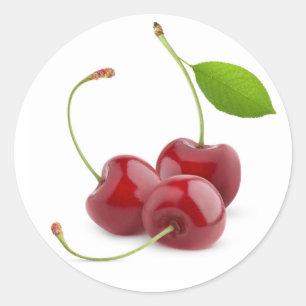 Adesivo Redondo Três cerejas doces