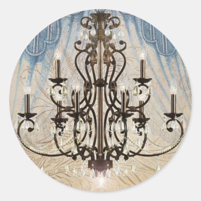 Adesivo Redondo Tres Chic - Vinhetas Inscritas em Francês (Frente)