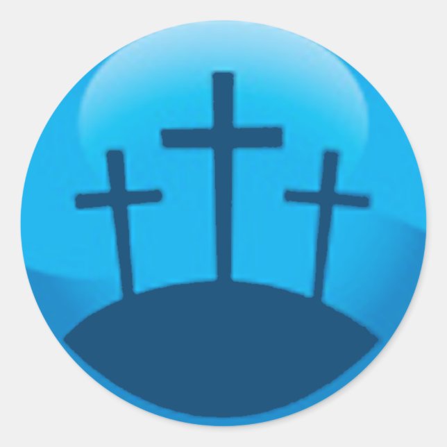 Adesivo Redondo três cruzes (Frente)