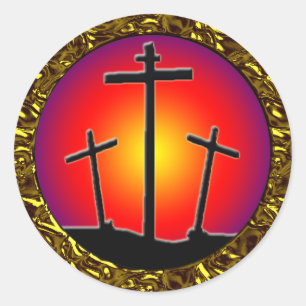 ADESIVO REDONDO TRÊS CRUZES