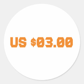 Adesivo Redondo Três dólares