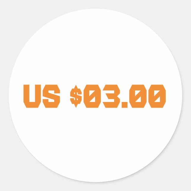 Adesivo Redondo Três dólares (Frente)