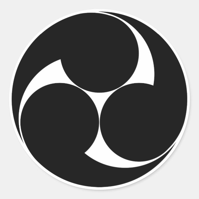 Adesivo Redondo Três espirais no sentido dos ponteiros do relógio  (Frente)