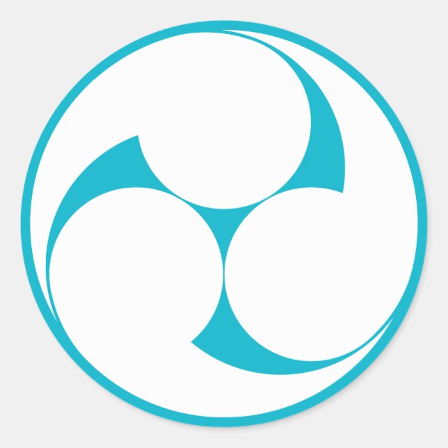 Adesivo Redondo Três espirais no sentido dos ponteiros do relógio  (Frente)