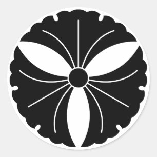 Adesivo Redondo Três folhas da nogueira-do-Japão