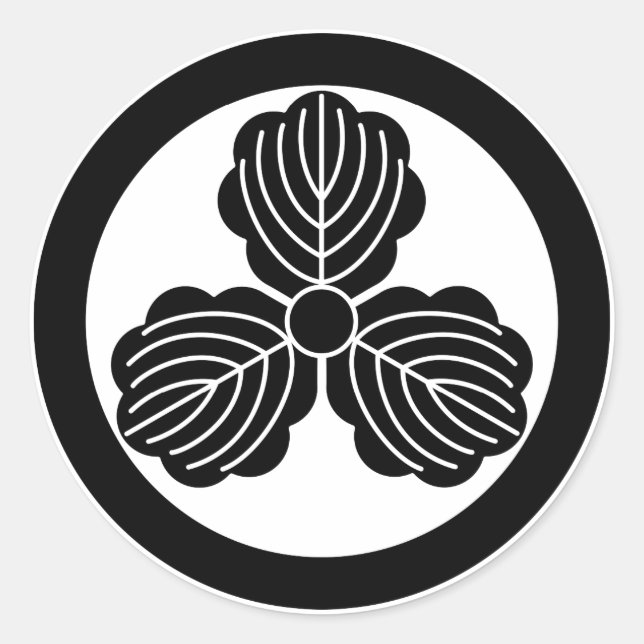 Adesivo Redondo Três folhas de carvalho(1) em círculo (Frente)