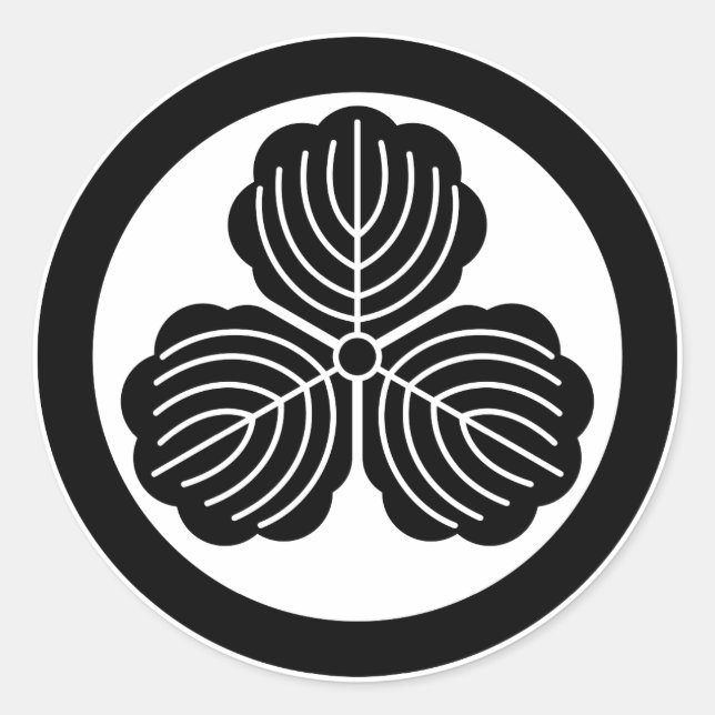 Adesivo Redondo Três folhas de carvalho em círculo (Frente)