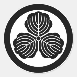 Adesivo Redondo Três folhas de carvalho em círculo