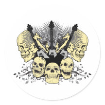 Três Guitarras com crânios