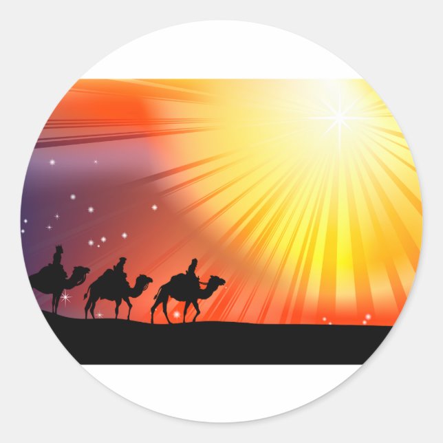 Adesivo Redondo Três Homens Sábios (Frente)