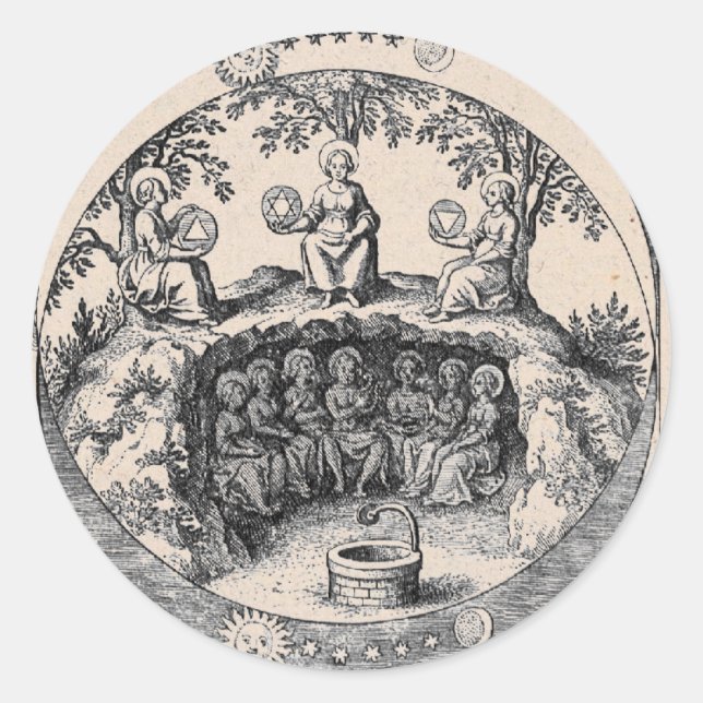 Adesivo Redondo Três Irmãs da Alquimia (Frente)