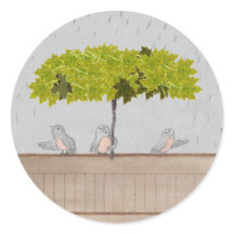 Três Pássaros na Chuva