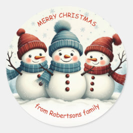 Adesivo Redondo Três Presentes de Natal Personalizados