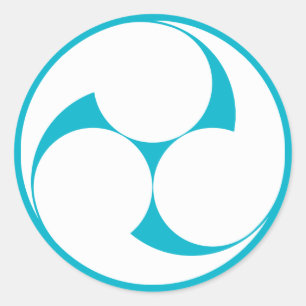 Adesivo Redondo Três redemoinhos no sentido horário (Jinuki)