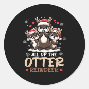 Adesivo Redondo Três Reindeer Santa Hat Deer Feliz Christma