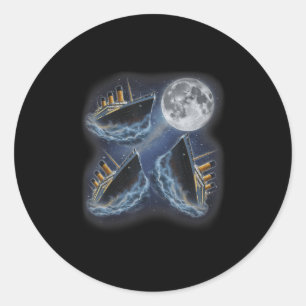Adesivo Redondo Três Rms Titanic Lua 3 Uivando Na Lua Engraçado We