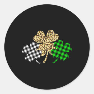 Adesivo Redondo Três Shamrocks Leopardo Xadrez Buffalo Rua Patrick