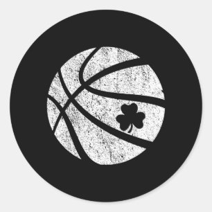 Adesivo Redondo Trevo da Sorte Basquete Shamrock Sorte Irlandês St