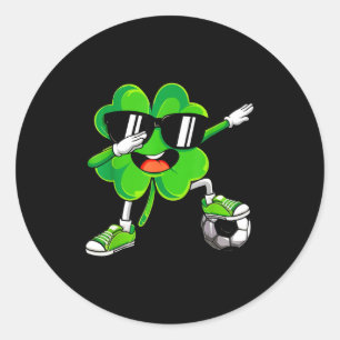 Adesivo Redondo Trevo de Dabbing Engraçado Futebol St Patrick Home