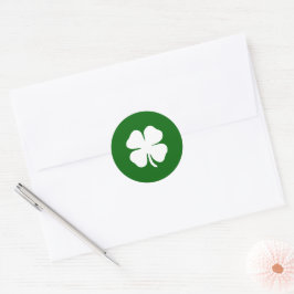 Adesivo Redondo Trevo de Quatro Folhas Lucky Green Irlandês