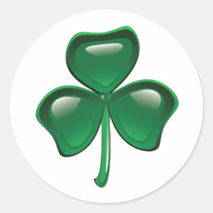 Adesivo Redondo Trevo de Três Folhas Shamrock Verde