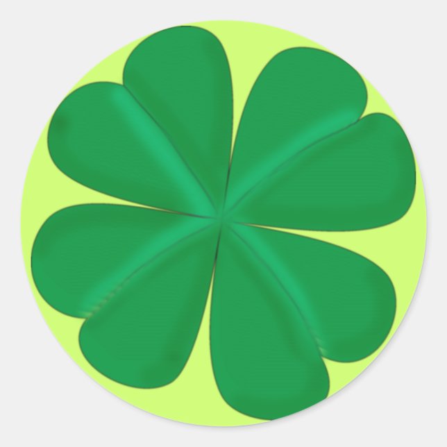 Adesivo Redondo Trevo vierblättrig amuletos (Frente)