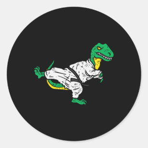 Adesivo Redondo Trex Karate Taekwondo Black Belt Mães Engraçadas d