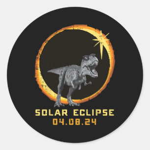Adesivo Redondo Trex Total Solar Eclipse 2024 Abril 8 Toddler Boys