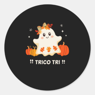 Adesivo Redondo Tri Cute Halloween Spooky, Fantasma Mexicano Spang