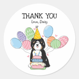 Adesivo Redondo Tri Tibetan Terrier Birthday Favor Tags Sticker