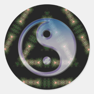 Adesivo Redondo Triad Yin Yang - Símbolismo Sticker
