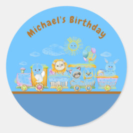 Adesivo Redondo Trian Animal party bag gift tags