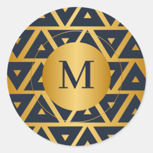 Adesivo Redondo Triângulo de padrão geométrico Personalizado